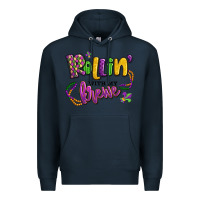 Navy rollin' with my krewe mardi gras Premium Hoodie - LillyAllenDesigns