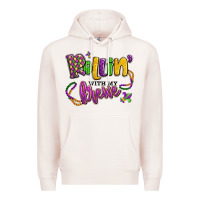 Pale Pink rollin' with my krewe mardi gras Premium Hoodie - LillyAllenDesigns