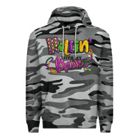 Slate Camo rollin' with my krewe mardi gras Premium Hoodie - LillyAllenDesigns