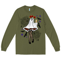 Army Green freak ghost halloween Long Sleeve Tee - BundleAndBundleShop