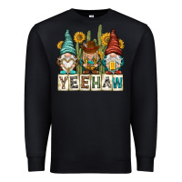 Black yeehaw with gnomies Premium Sweatshirt - NancyCooperArtShop