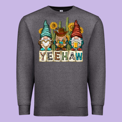 Yeehaw With Gnomies Premium Sweatshirt Designed By Nancycooperartshop