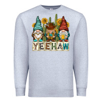 Heather Grey yeehaw with gnomies Premium Sweatshirt - NancyCooperArtShop