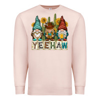 Pale Pink yeehaw with gnomies Premium Sweatshirt - NancyCooperArtShop