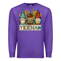 Purple yeehaw with gnomies Premium Sweatshirt - NancyCooperArtShop