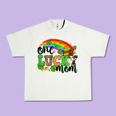 One Lucky Mom St. Patricks Day Urban Heavy Tee Designed By Neo Western