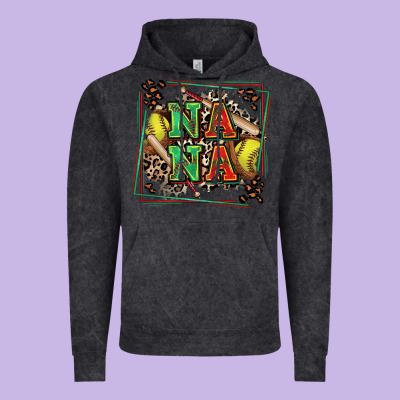 Softball Nana With Leopard Vintage Hoodie Designed By Zillion Design Studio