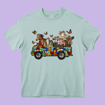 Farm Animals Autism Heavy Core Tee Designed By Racoondesign