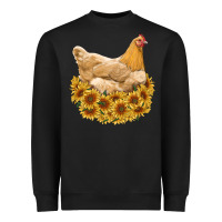 Black chicken with sunflowers Heavyweight Sweatshirt - RanaPortraitStore