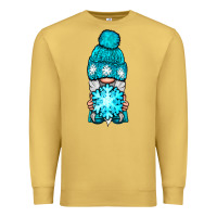 Antique Gold winter gnome with snowflake Premium Sweatshirt - NancyCooperArtShop