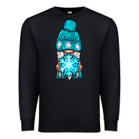 Black winter gnome with snowflake Premium Sweatshirt - NancyCooperArtShop