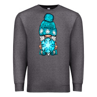 Charcoal Heather winter gnome with snowflake Premium Sweatshirt - NancyCooperArtShop