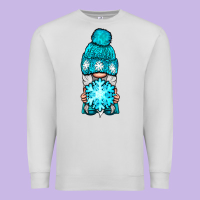 Winter Gnome With Snowflake Premium Sweatshirt Designed By Nancycooperartshop