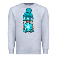 Heather Grey winter gnome with snowflake Premium Sweatshirt - NancyCooperArtShop