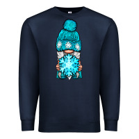Navy winter gnome with snowflake Premium Sweatshirt - NancyCooperArtShop