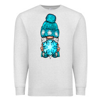 Oatmeal Heather winter gnome with snowflake Premium Sweatshirt - NancyCooperArtShop
