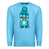 Ocean Blue winter gnome with snowflake Premium Sweatshirt - NancyCooperArtShop