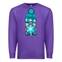 Purple winter gnome with snowflake Premium Sweatshirt - NancyCooperArtShop