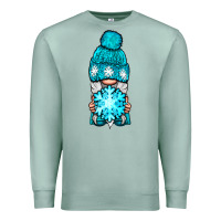 Seafoam winter gnome with snowflake Premium Sweatshirt - NancyCooperArtShop