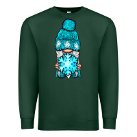 Sports Green winter gnome with snowflake Premium Sweatshirt - NancyCooperArtShop