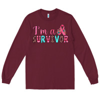 Burgundy i'm a survivor Long Sleeve Tee - JahusDesignShop