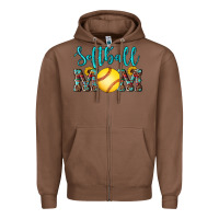 Chestnut western leopard  sunflowers glitter mom softball Zipper Hoodie - Artiststas