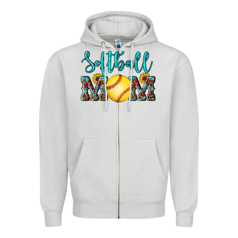Western Leopard  Sunflowers Glitter Mom Softball Zipper Hoodie by Artiststas | Teevron