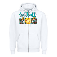 White western leopard  sunflowers glitter mom softball Zipper Hoodie - Artiststas