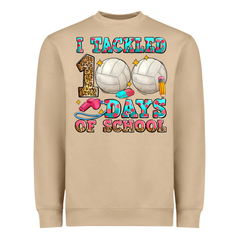 I Tackled 100 Days Of School Volleyball Heavyweight Sweatshirt by Zillion Design Studio | Teevron