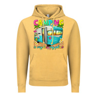 Vintage Mustard camping is my happy place Vintage Hoodie - texasbilliewilder