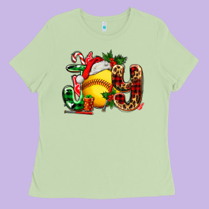 Joy With Softball Ladies Tee Designed By Adodesignshop