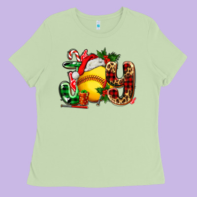 Joy With Softball Ladies Tee Designed By Adodesignshop