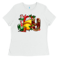 White joy with softball Ladies Tee - AdoDesignShop