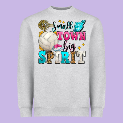 Small Town Big Spirit Volleyball Heavyweight Sweatshirt Designed By Zillion Design Studio