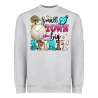 Heather Grey small town big spirit volleyball Heavyweight Sweatshirt - Zillion Design Studio