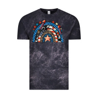 Cloud Black American rainbow 4th of july Vintage Tee - CowGirlArtShop