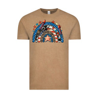 Vintage Coffee American rainbow 4th of july Vintage Tee - CowGirlArtShop