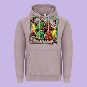 Softball Mama With Leopard Vintage Hoodie Designed By Zillion Design Studio