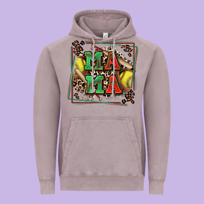 Softball Mama With Leopard Vintage Hoodie Designed By Zillion Design Studio