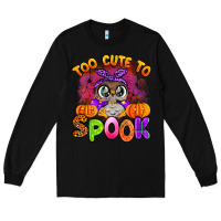 Black too cute to spook with owl Long Sleeve Tee - Artiststas