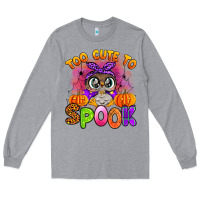 Heather Grey too cute to spook with owl Long Sleeve Tee - Artiststas