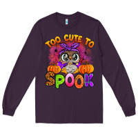 Plum too cute to spook with owl Long Sleeve Tee - Artiststas