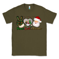 Army Green peace love christmas Classic Tee - BundleAndBundleShop