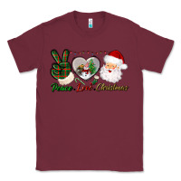 Burgundy peace love christmas Classic Tee - BundleAndBundleShop