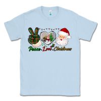 Dusty Blue peace love christmas Classic Tee - BundleAndBundleShop