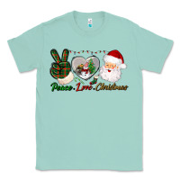 Seafoam peace love christmas Classic Tee - BundleAndBundleShop