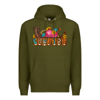 Army Green cowgirl Premium Hoodie - LillyAllenDesigns
