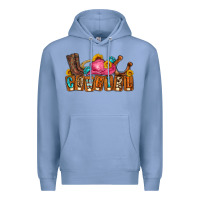 Colony Blue cowgirl Premium Hoodie - LillyAllenDesigns