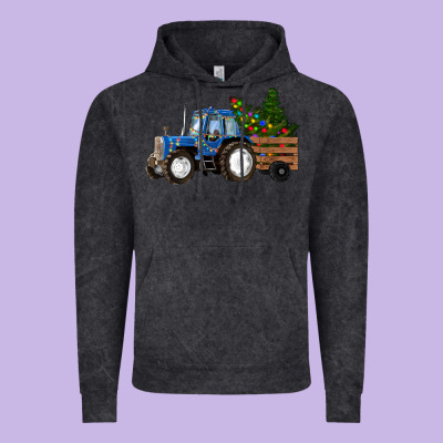 Christmas Farm Tractor Vintage Hoodie Designed By Ranaportraitstore