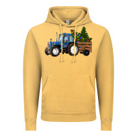 Vintage Mustard Christmas farm tractor Vintage Hoodie - RanaPortraitStore